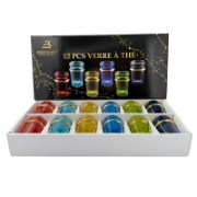 Image de Eisenbach EB-GLS12C: 12 Verres à thé colorés avec accents dorés