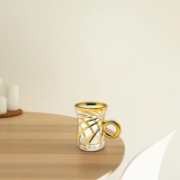 Image de Eisenbach EB-6DTC250: 6 Tasses en verre à café expresso Demitasse avec accents dorés