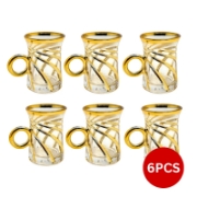 Image de Eisenbach EB-6DTC250: 6 Tasses en verre à café expresso Demitasse avec accents dorés