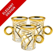 Image de Eisenbach EB-6DTC250: 6 Tasses en verre à café expresso Demitasse avec accents dorés