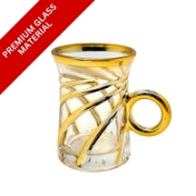 Image de Eisenbach EB-6DTC250: 6 Tasses en verre à café expresso Demitasse avec accents dorés