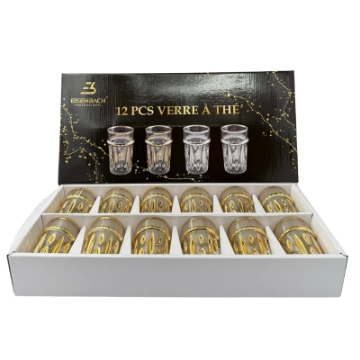 Show details for Eisenbach EB-GLS12G: 12 Pieces Tea Glasses with Gold Accent Picture of Eisenbach EB-GLS12G: 12 Pieces Tea Glasses with Gold Accent