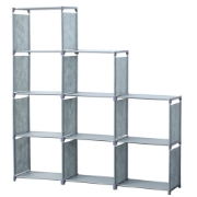 Image de Herzberg HG-03633: Étagère de Rangement à 9 niveaux Pour Livres (125 x 125 cm) - Gris