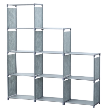 Show details for Herzberg HG-03633: 9-Layer Staircase Shelf Book Cabinet Storage Rack (125x125cm) - Grey Picture of Herzberg HG-03633: 9-Layer Staircase Shelf Book Cabinet Storage Rack (125x125cm) - Grey