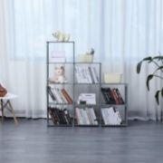 Image de Herzberg HG-03633: Étagère de Rangement à 9 niveaux Pour Livres (125 x 125 cm) - Gris