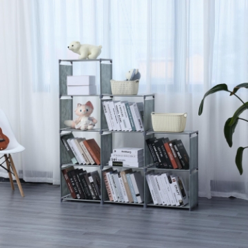 Show details for Herzberg HG-03633: 9-Layer Staircase Shelf Book Cabinet Storage Rack (125x125cm) - Grey Picture of Herzberg HG-03633: 9-Layer Staircase Shelf Book Cabinet Storage Rack (125x125cm) - Grey