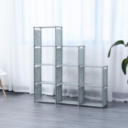 Image de Herzberg HG-03633: Étagère de Rangement à 9 niveaux Pour Livres (125 x 125 cm) - Gris