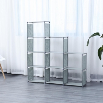 Show details for Herzberg HG-03633: 9-Layer Staircase Shelf Book Cabinet Storage Rack (125x125cm) - Grey Picture of Herzberg HG-03633: 9-Layer Staircase Shelf Book Cabinet Storage Rack (125x125cm) - Grey