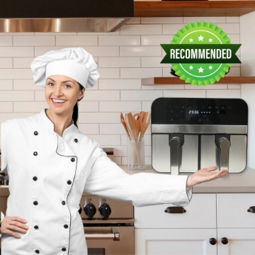 Show details for Comfy Nest CN-AFD45NS: XXL - 2400W Double Basket Digital S/S Airfryer - 9L Picture of Comfy Nest CN-AFD45NS: XXL - 2400W Double Basket Digital S/S Airfryer - 9L