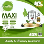 Image de Herzberg Essentials HG-ETP300: Lot de 6 rouleaux d'essuie-tout en cellulose biodégradable 4 épaisseurs, non parfumés