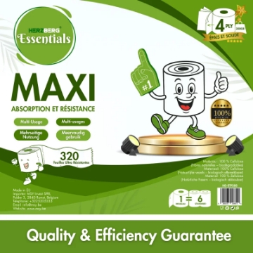 Show details for Herzberg Essentials HG-ETP300: Pack of 6 Unscented 4-Ply Biodegradable Cellulose Paper Towel Roll Picture of Herzberg Essentials HG-ETP300: Pack of 6 Unscented 4-Ply Biodegradable Cellulose Paper Towel Roll