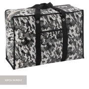Image de Comfy Nest CN-02539: Lot de 10 sacs de courses réutilisables non tissés assortis avec poignées renforcées et poche avant – 50 cm x 35 cm x 20 cm