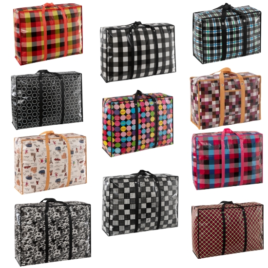 Image de Comfy Nest CN-02560: Lot de 10 sacs d'épicerie et de courses non tissés assortis avec poignée renforcée – 80 cm x 60 cm x 27 cm