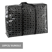 Image de Comfy Nest CN-02577: Lot de 10 sacs d'épicerie et de courses surdimensionnés non tissés avec poignée renforcée et fermeture éclair – 90 cm x 60 cm x 30 cm