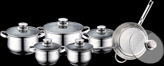 Picture of Royalty Line RL-1231: 12 Pieces Cookware Set with Glass Lid