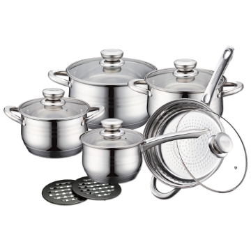 Show details for Royalty Line RL-1232: 12 Pieces Stainless Cookware Set Picture of Royalty Line RL-1232: 12 Pieces Stainless Cookware Set