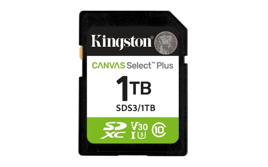 Picture of Kingston Technology 1TB SDXC Canvas Select Plus Gen3 150MB/s C10 UHS-I U3 V30