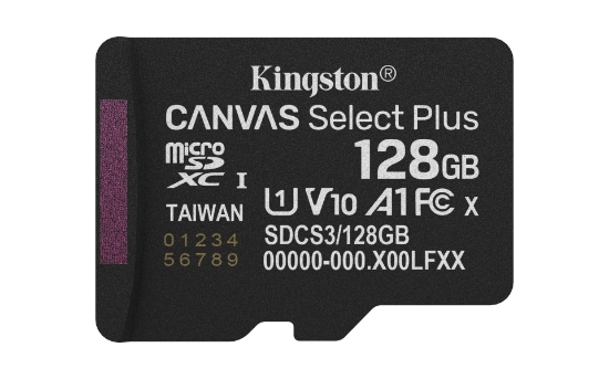 Afbeeldingen van Kingston Technology 128GB micSDXC Canvas Select Plus Gen3 150R A1 enkel pakket zonder ADP