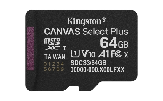 Afbeeldingen van Kingston Technology 64GB micSDXC Canvas Select Plus Gen3 100R A1 enkel pakket zonder ADP