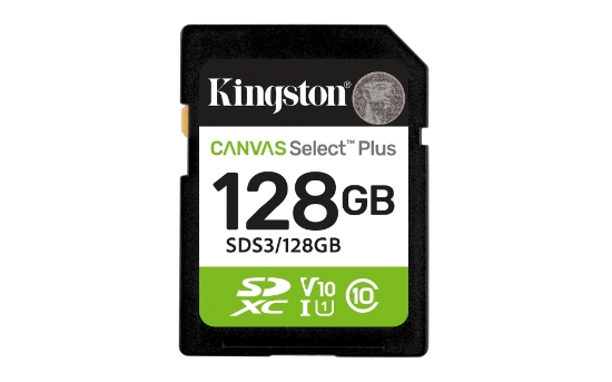 Afbeeldingen van Kingston Technology 128GB SDXC Canvas Select Plus Gen3 150MB/s C10 UHS-I U1 V10