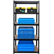 Image de Herzberg HG-8027BLK: Etagère de Rangement Enduite Noire