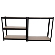 Image de Herzberg HG-8027BLK: Etagère de Rangement Enduite Noire