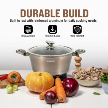 Show details for Herzberg HG-METCR15: 15 Pieces Marble Coated Cookware Set - Carbon Picture of Herzberg HG-METCR15: 15 Pieces Marble Coated Cookware Set - Carbon