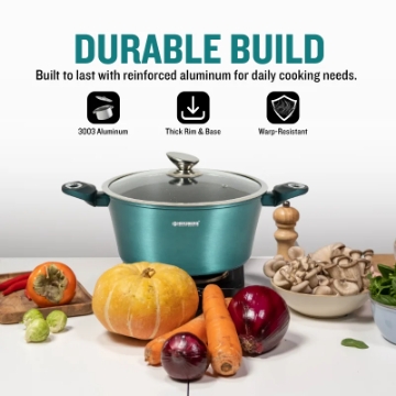 Show details for Herzberg HG-METBL15: 15 Pieces Marble Coated Cookware Set - Blue Picture of Herzberg HG-METBL15: 15 Pieces Marble Coated Cookware Set - Blue