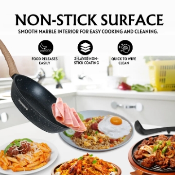 Show details for Herzberg HG-WDMRB14: 14 Pieces Granite Coated with Wood Accent Handle - Black Picture of Herzberg HG-WDMRB14: 14 Pieces Granite Coated with Wood Accent Handle - Black