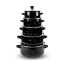 Picture of Herzberg HG-04128: 10 Pieces Enamel Kitchen Cooking Pot and Casserole with Glass Lid