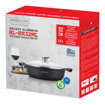 Show details for Royalty Line RL-BR32M: Marble Shallow Soup Pot 32cm Picture of Royalty Line RL-BR32M: Marble Shallow Soup Pot 32cm