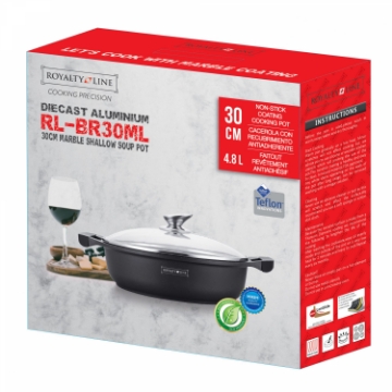 Show details for Royalty Line RL-BR30M: Marble Shallow Soup Pot 30cm Picture of Royalty Line RL-BR30M: Marble Shallow Soup Pot 30cm
