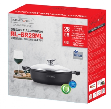 Show details for Royalty Line RL-BR28M: Marble Shallow Soup Pot 28cm Picture of Royalty Line RL-BR28M: Marble Shallow Soup Pot 28cm