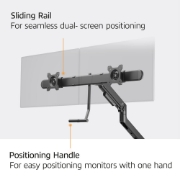 Picture of ACT Monitor arm 32" office premium, gas spring, crossbar, 2 monitors