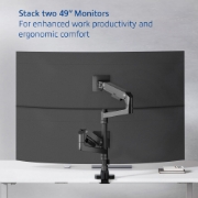 Picture of ACT Monitor arm 49" office premium, gas spring, pole mounted, 2 monitors