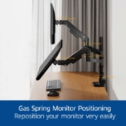 Picture of ACT Monitor arm 49" office premium, gas spring, pole mounted, 2 monitors