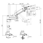 Picture of ACT Monitor arm 40" office solid pro, mechanical spring, 1 monitor