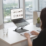 Afbeeldingen van ACT Laptopstandaard, aluminium, inklapbaar, traploos in hoogte verstelbaar