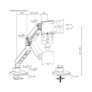 Picture of ACT Monitor arm 49" office premium, gas spring, 1 monitor