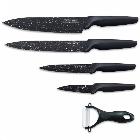 Picture of Royalty Line RL-MB4: 4 Pieces Marble Coated Knife Set with Free Ceramic Peeler