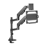 Image de ACT Bras pour moniteur et ordinateur portable office premium, avec vérin à gaz, monté sur poteau