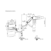 Image de ACT Bras pour moniteur et ordinateur portable office premium, avec vérin à gaz, monté sur poteau