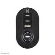Picture of Neomounts DS22-840BL6 Desk socket with clamp and USB-C and USB-A ports - Quick charge