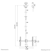 Image de Neomounts CL35-440BL16XL Support de plafond pour écran de 37-70" - h250-300 cm