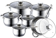 Image de Royalty Line RL-1231: Batterie de cuisine 12 pièces avec couvercle en verre