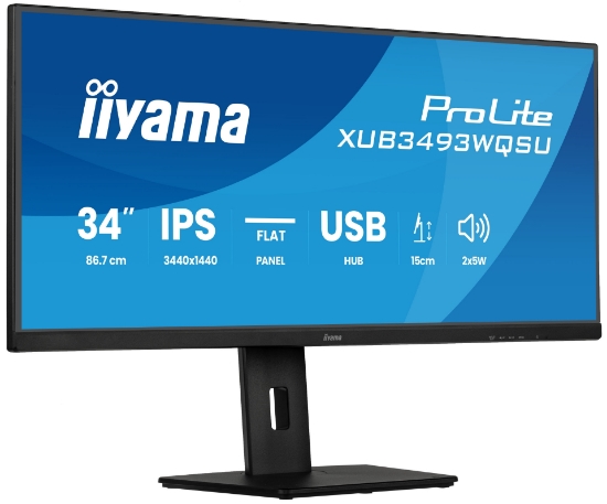 Picture of iiyama ProLite 34” IPS ultra-wide flat screen with PiP, PBP and height adjustable stand