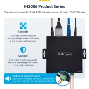 Picture of StarTech.com HDMI KVM Receiver Over IP Network for the IH2006 Product Series, 4K 60Hz, Driverless, AVoIP, Includes Mounting Kit, Receiver Only