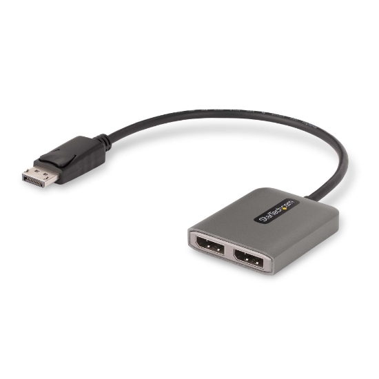 Afbeeldingen van StarTech.com Dual-Monitor DisplayPort 1.4 Splitter, DisplayPort naar 2x DP Multi-Monitor Adapter, Dual 5K 60Hz Computer MST Hub, Extra-Lange Vaste Kabel - Enkel Windows