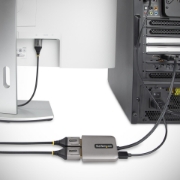 Afbeeldingen van StarTech.com Dual-Monitor DisplayPort 1.4 Splitter, DisplayPort naar 2x DP Multi-Monitor Adapter, Dual 5K 60Hz Computer MST Hub, Extra-Lange Vaste Kabel - Enkel Windows