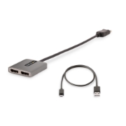 Afbeeldingen van StarTech.com Dual-Monitor DisplayPort 1.4 Splitter, DisplayPort naar 2x DP Multi-Monitor Adapter, Dual 5K 60Hz Computer MST Hub, Extra-Lange Vaste Kabel - Enkel Windows